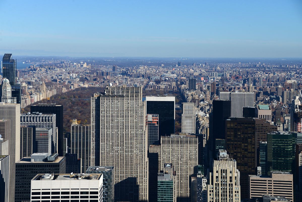 New York City Empire State Building 14B North View, One57, Central Park, GE Building Top Of The 30 Rock Close Up